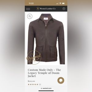 Indiana Jones Wested leather legacy temple of doom lamb skin leather jacket